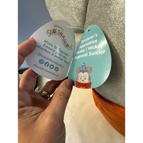 squishmallow Mickey Mouse Sorcerer Disney 100 Exclusive Silver Plush nwt - Picture 6 of 10
